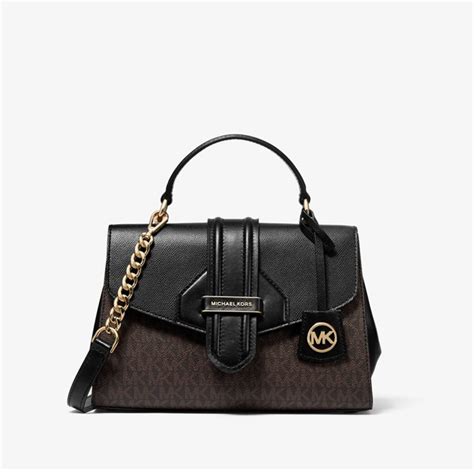 michael kors mira logo satchel|Bleecker Small Logo and Leather Satchel – Michael .